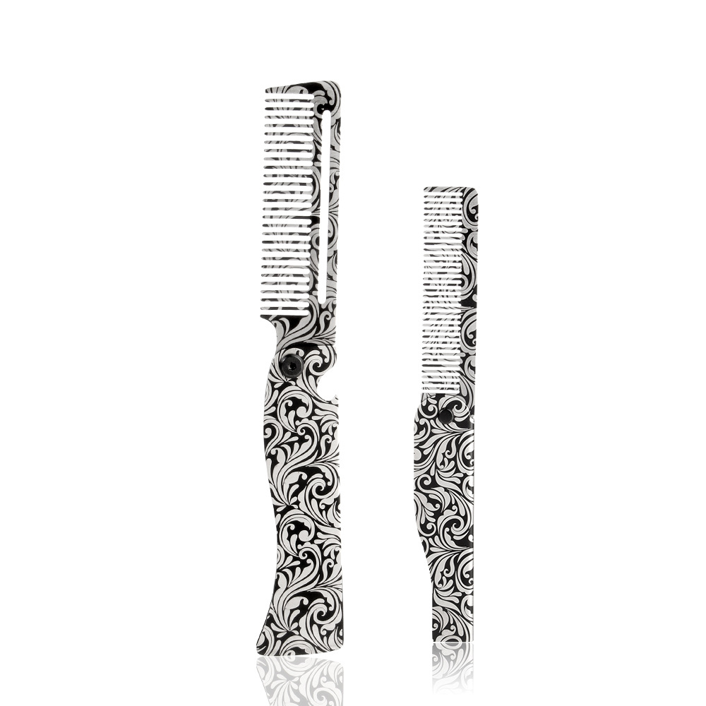 Men'S Grooming Tonic - Stainless Steel Folding Hair Comb Portable