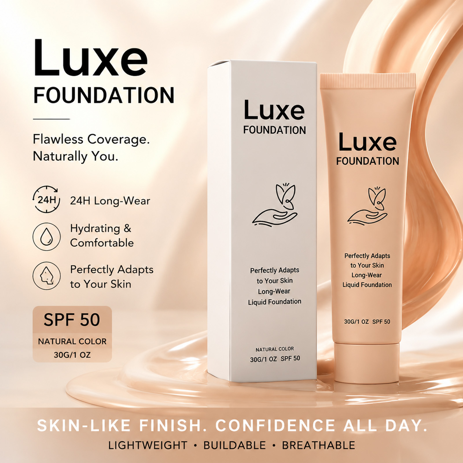Face Moisturizer Spf - SPF 50+ Color Changing Foundation Long