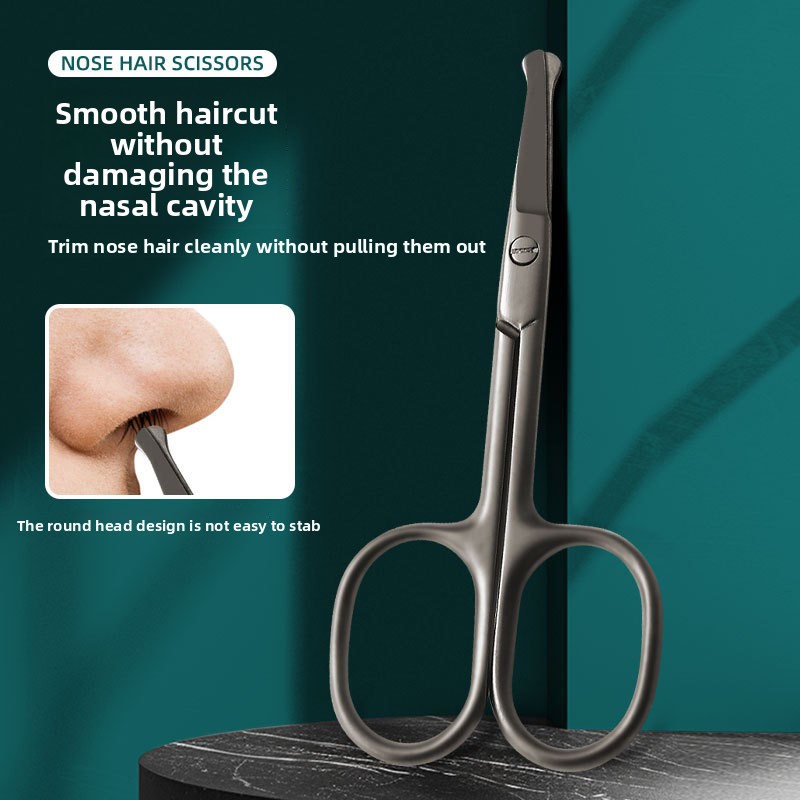 Men'S Grooming Tips - Round Tip Nose Hair Scissors Stainless