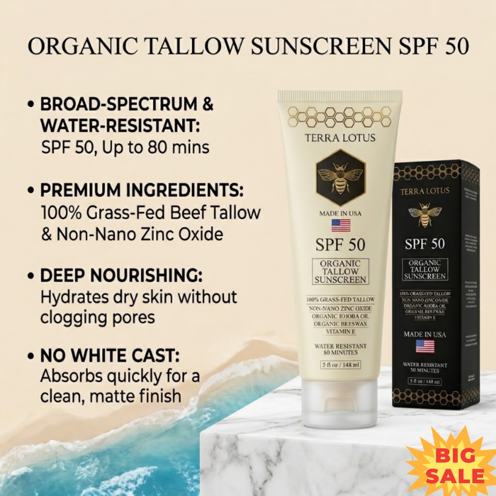 Face Moisturizer Spf - Organic Tallow Sunscreen SPF 50 Mineral