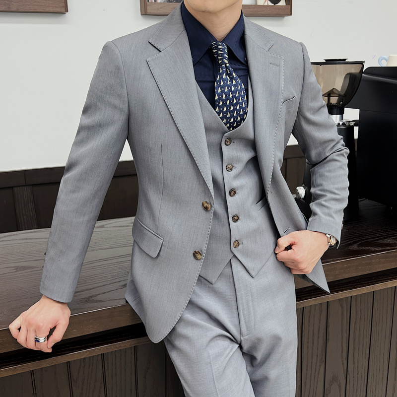 Men'S Grooming And Style - ( Jacket+Vest+Pants ) ltalian Style Luxury