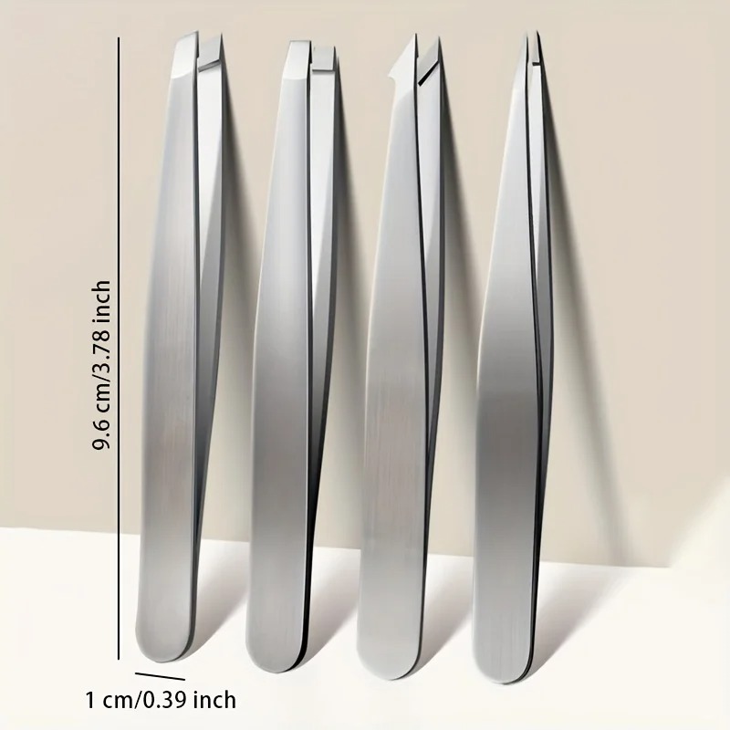 4 Pieces Professional Tweezers - Mens Grooming Treatment 评论和价格