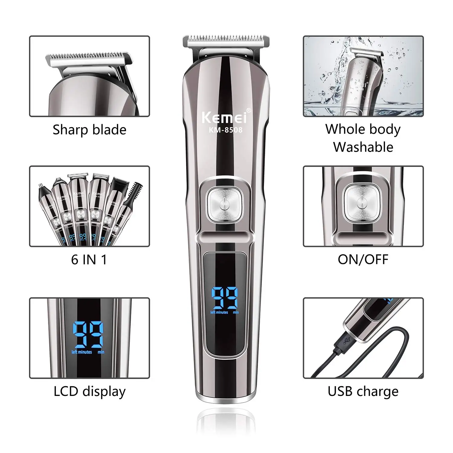 Kemei Professional Multifuncti - Men'S Grooming Razor 评论和价格