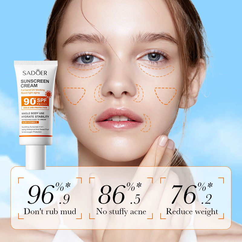 Sadoer Sunscreen Cream With Hi - Face Moisturizer Spf 评论和价格