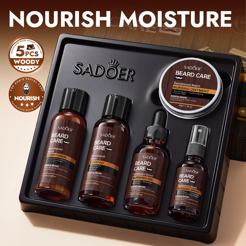 Sandalwood Beard Care Kit 5 in - Men'S Grooming Tonic 评论和价格